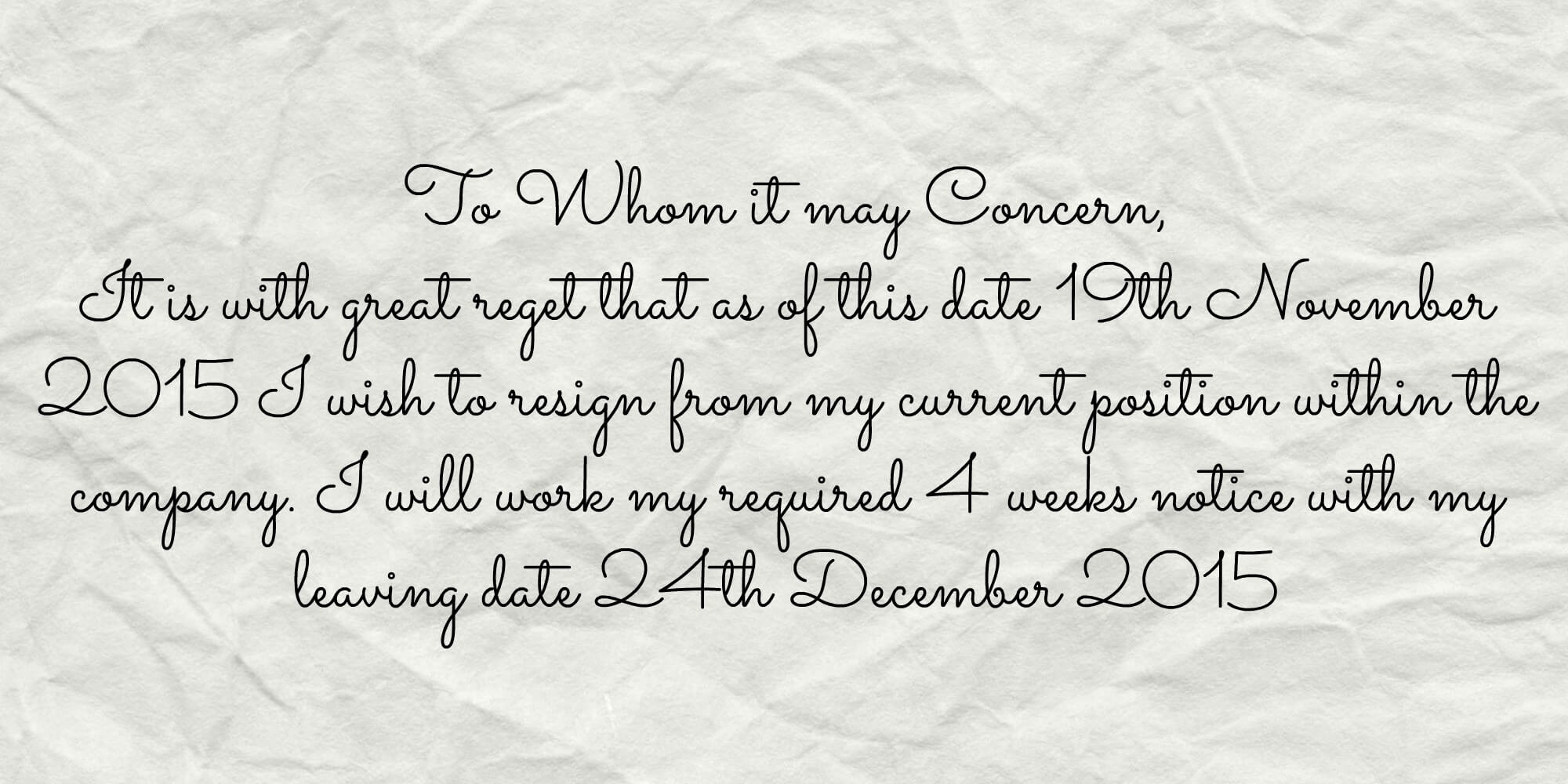 resignation letter