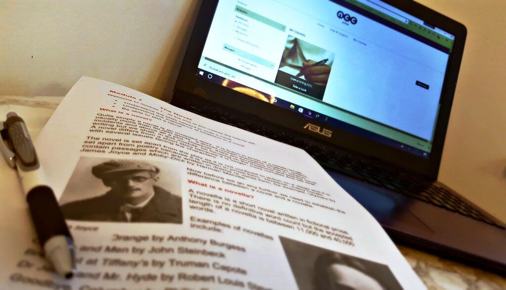 ncc home learning: a catch up a picture of a laptop and worksheet