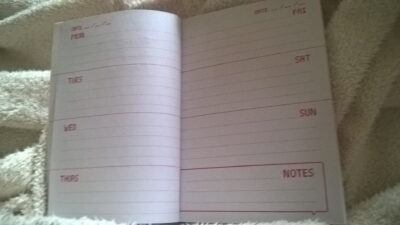 pages of my weekly planner