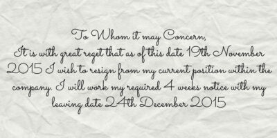 resignation letter