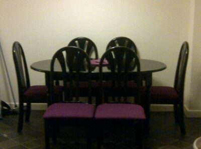 black dining table