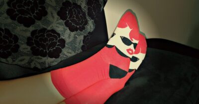 making socks fun with chattyfeet view of sole of feet and heel area