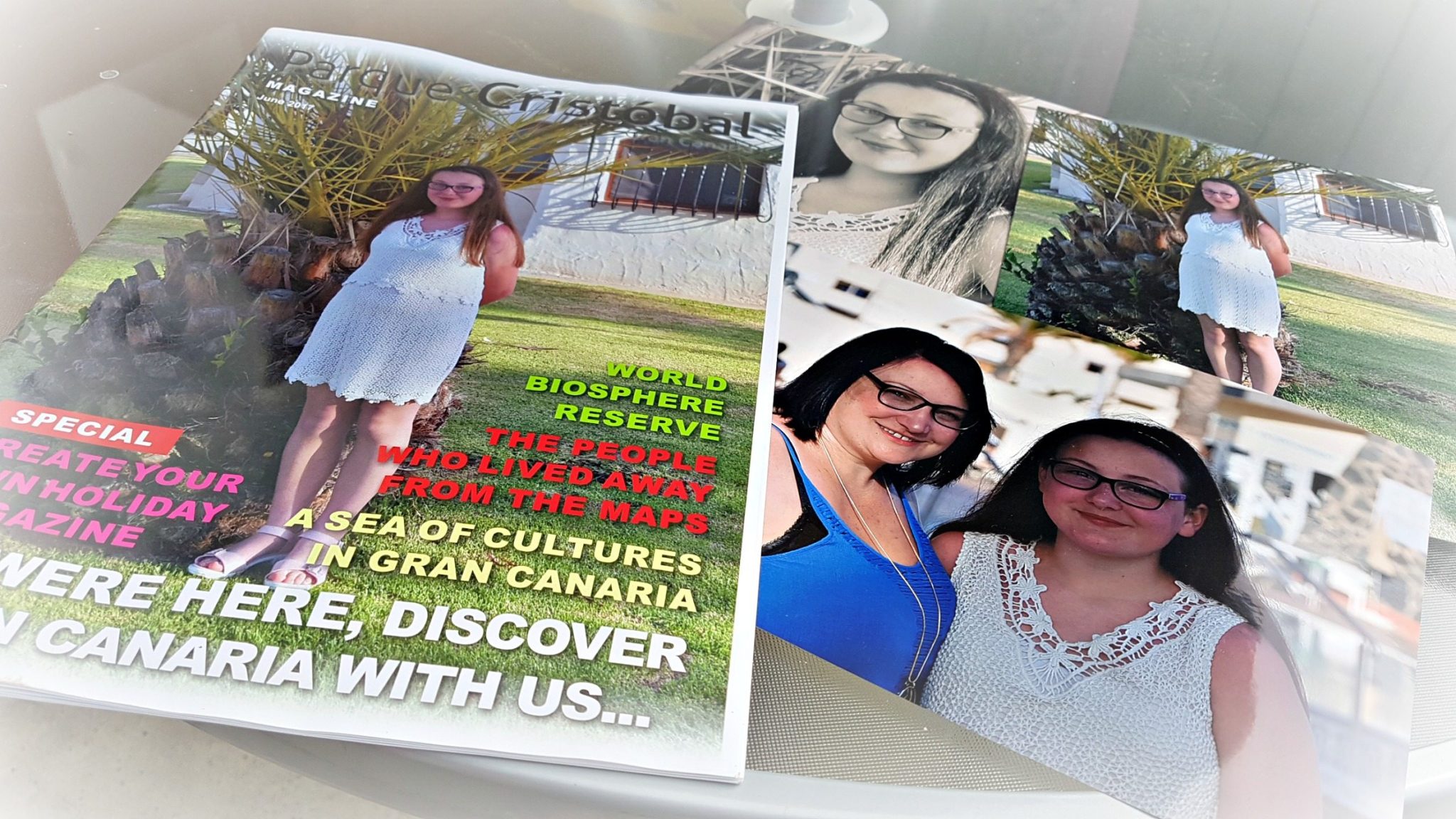 cover of a magzine with two women on the front