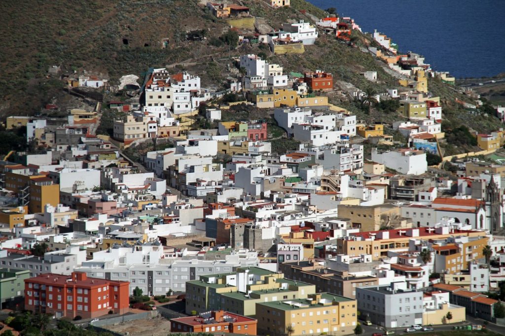 town in gran canaria on a hillside