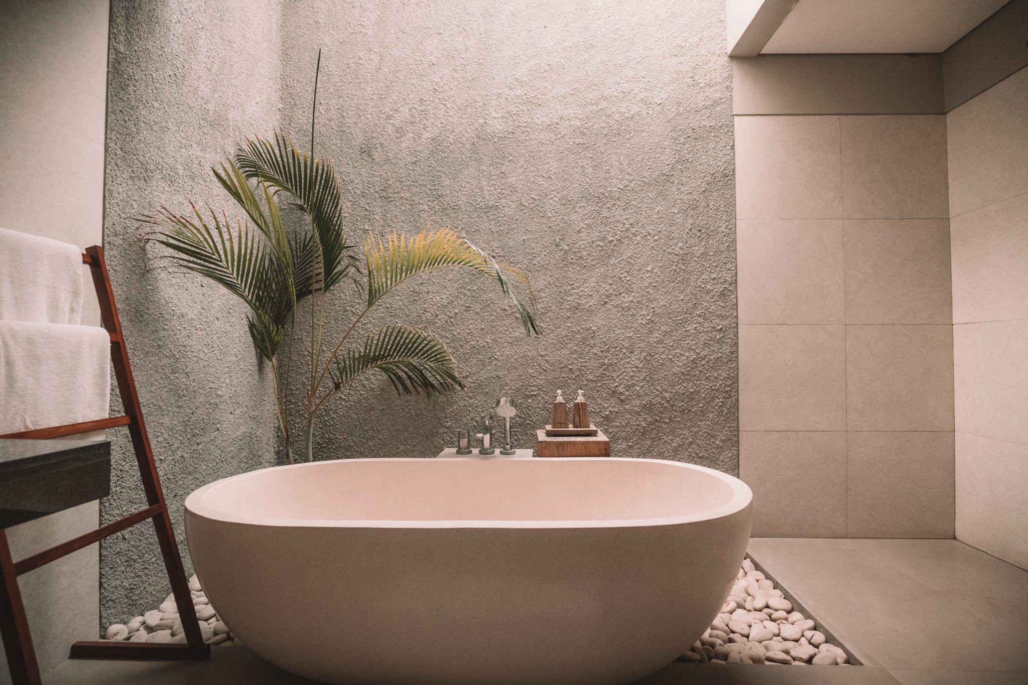 creating a relxing bathroom - bath in a modern style bathroom