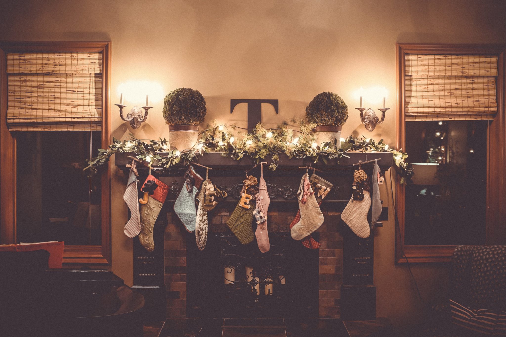stockings on fireplace