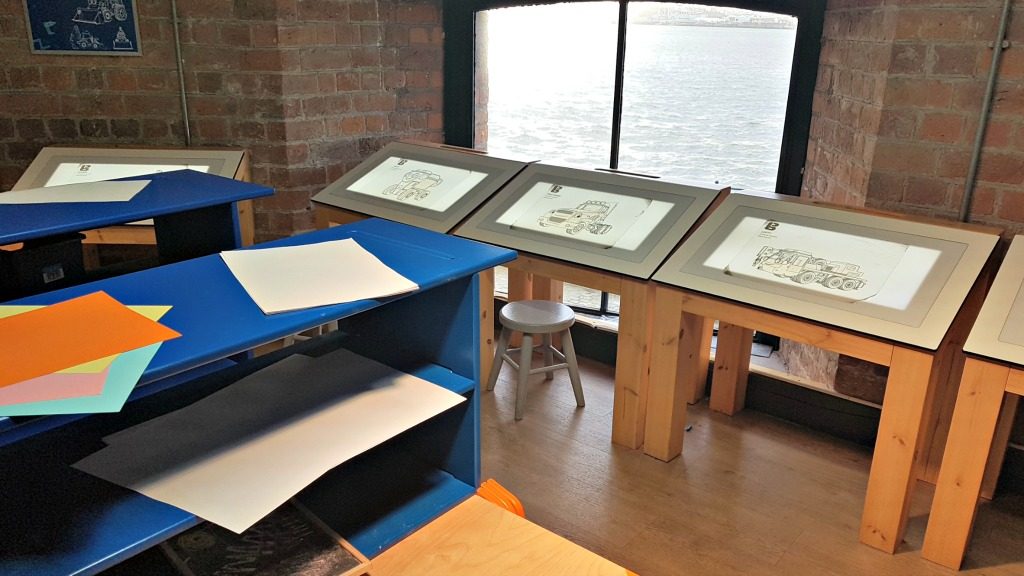 desk and art work for children at mattel play! liverpool