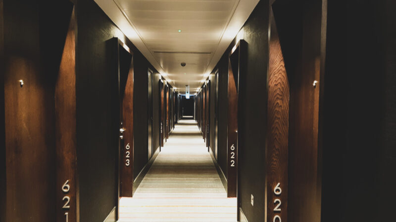 a hallway of the sixth floor in the pullman hotel liverpool