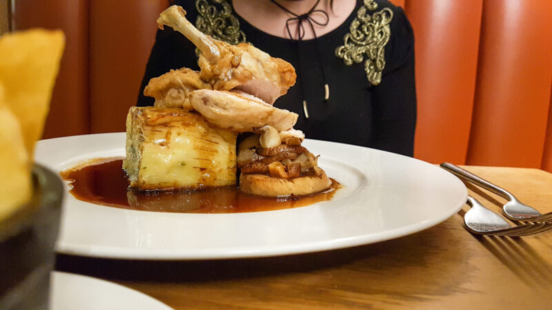 roasted yourkshire herb fed chicken main meal at marco pierre whites liverpool wheelers restaurant