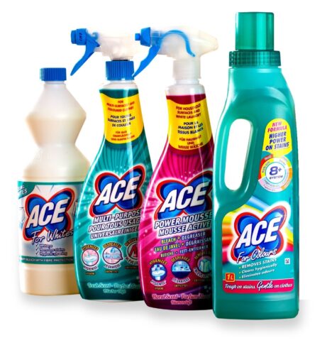 a selection of ACE products on a white background