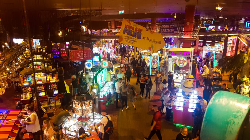 an overhead view of coral island blackpool and the arcade machines