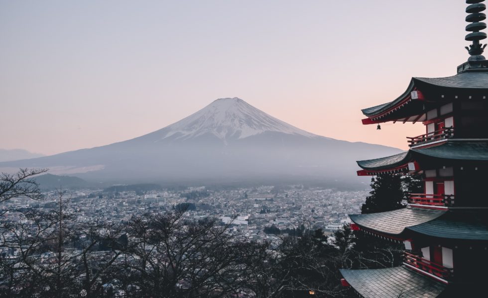 view of mt fuji in sunrise