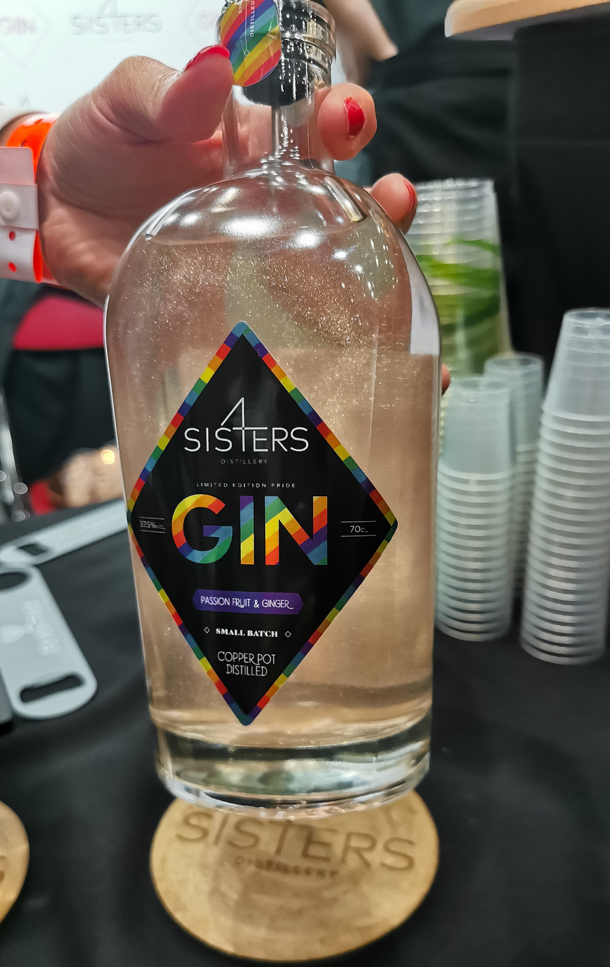a bottle of sis4ers limited edition pride gin
