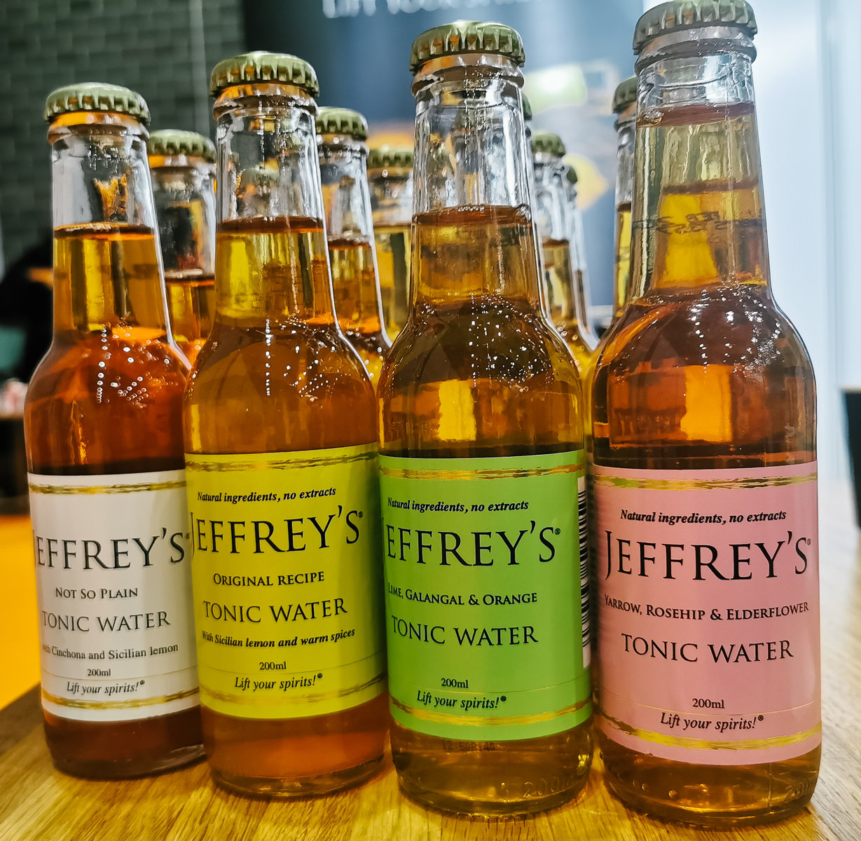 a selection of jeffreys tonic drinks