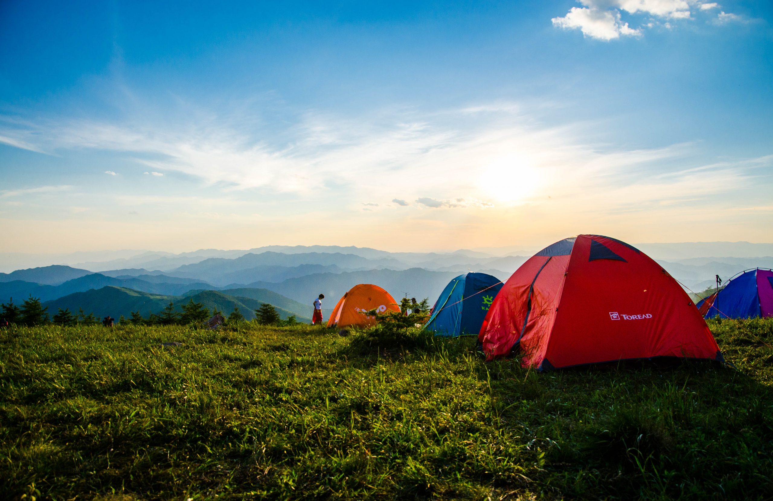 pitched dome tents