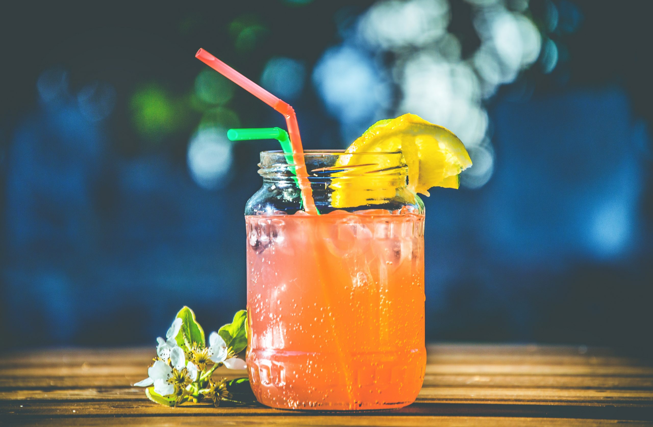 bright coloured summer drink