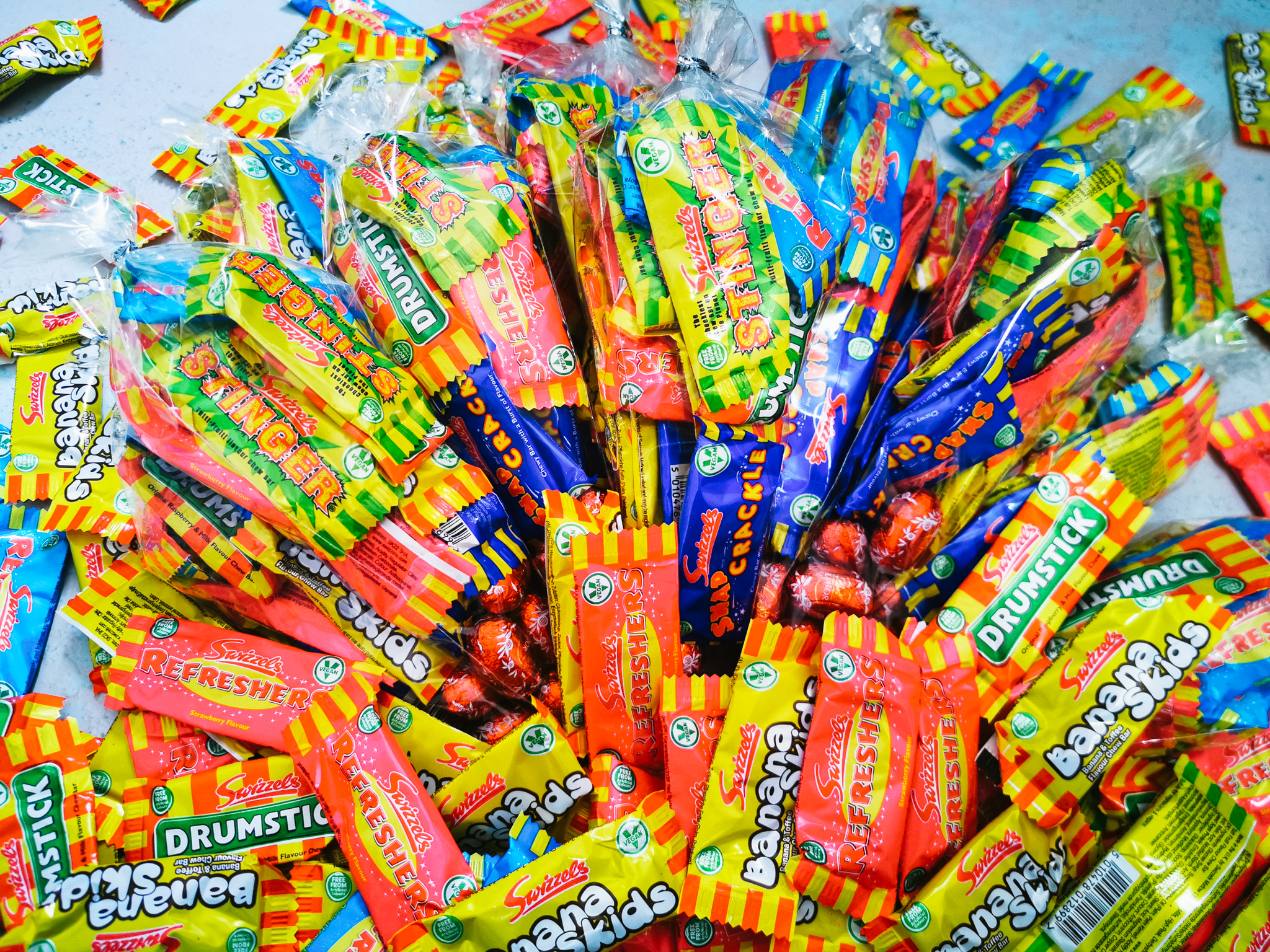 sweet cones made up with swizzels mini bars
