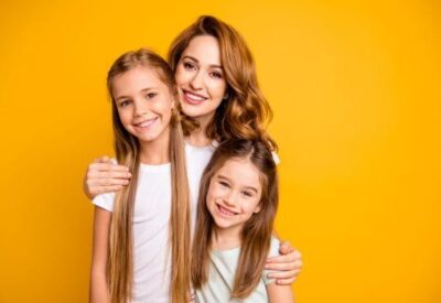 woman and two girls
