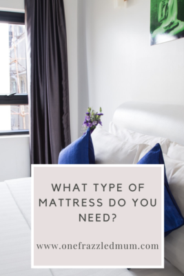 pin image of a bed with text what type of mattress do you need?