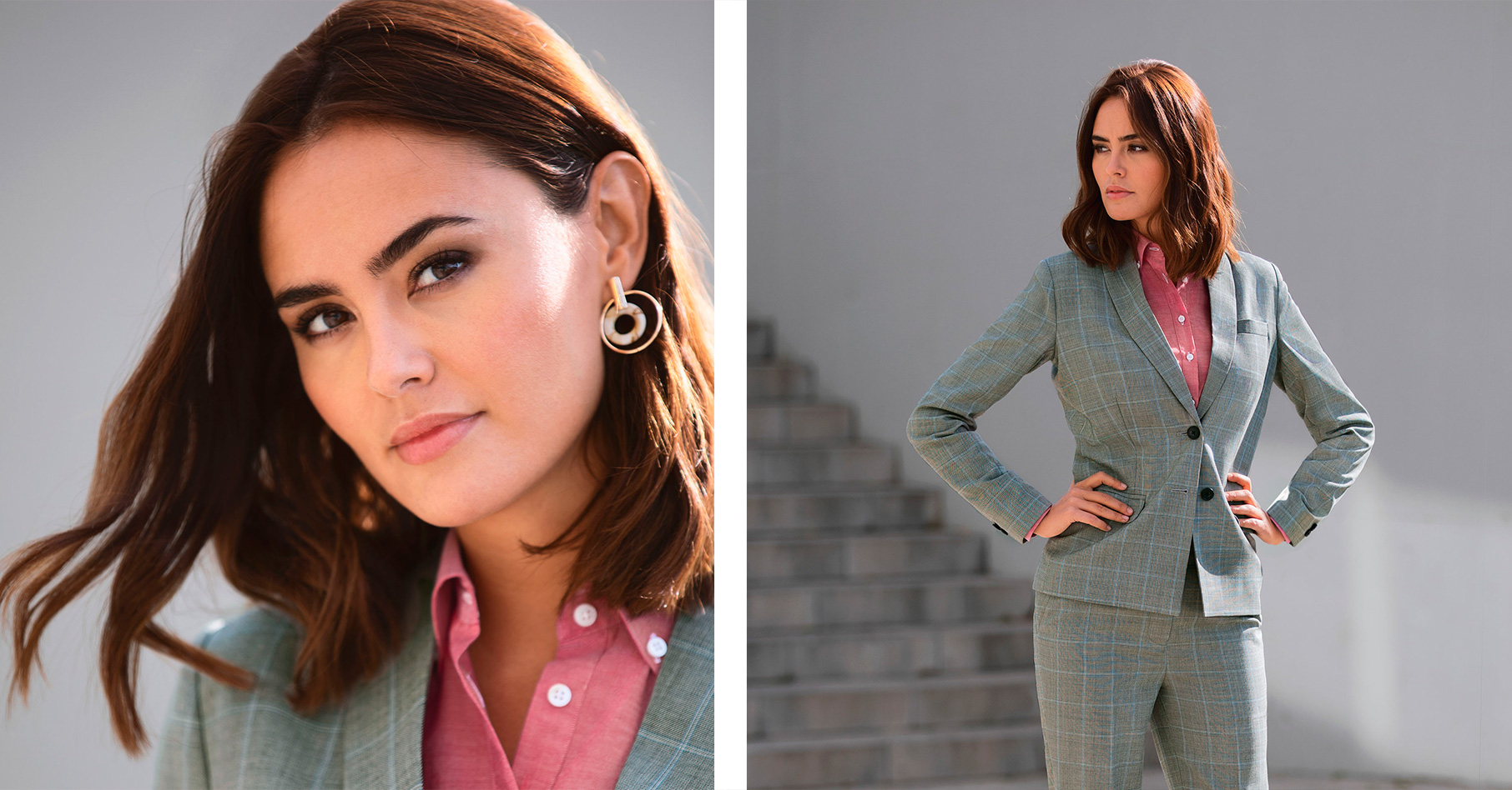 woman wearing a grey suit from sumissura