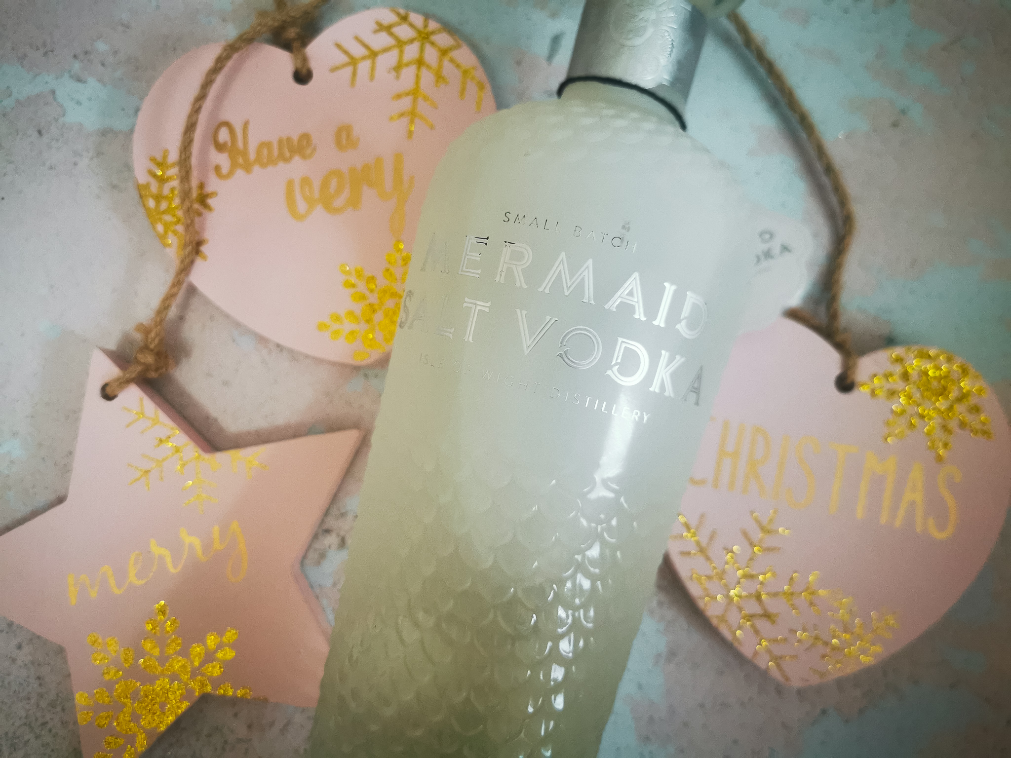 a bottle of mermaid salt vodka