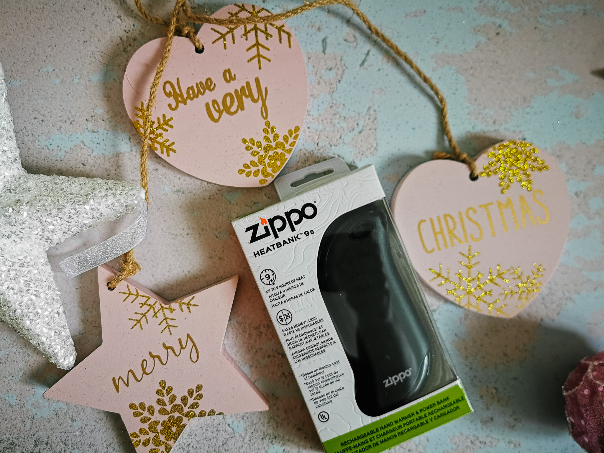 zippo heatbank on a christmas flatlay