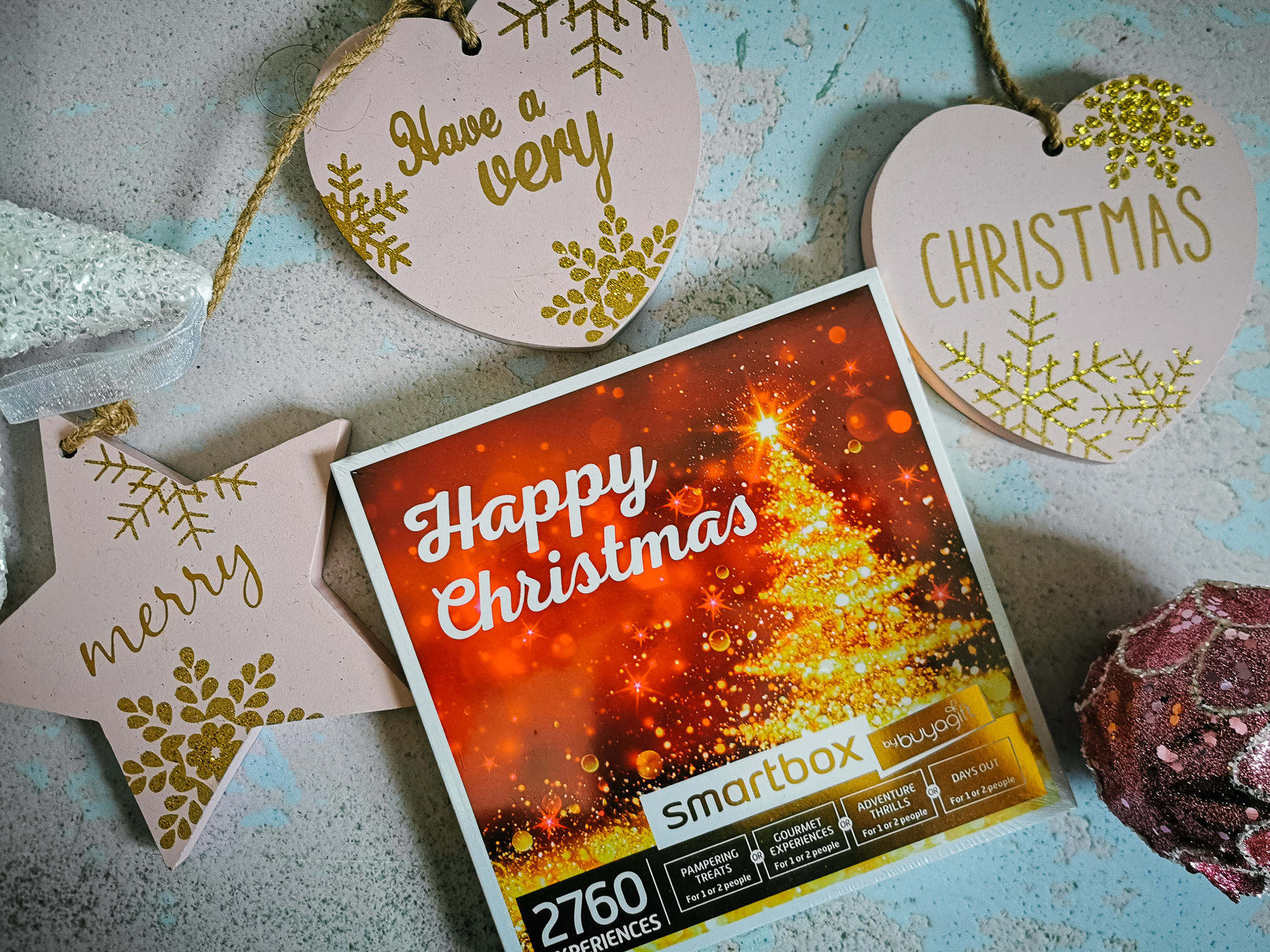 a smartbox in a christmas flatlay